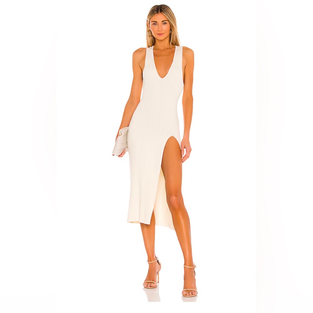 x REVOLVE Variegated Rib Bodycon Dress in Ivory
Michael Costello